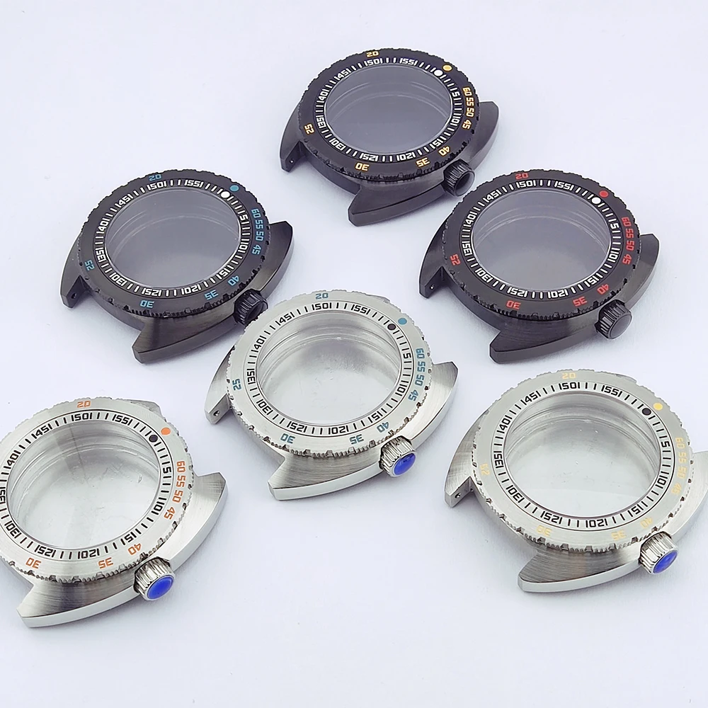 40mm Watch Case nh35 Case Sapphire Crystal 316L Stainless Steel Unidirectional Rotation Click NH34/NH35/NH36 Movement Waterproof