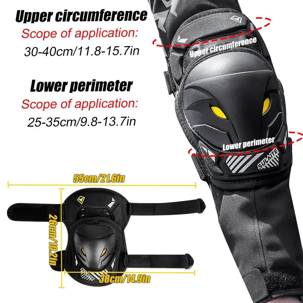 GOMOREON 1Pair Motorcycle Electric Bike Knee Elbow Guards Pads Protector Dirt Bike Body for Motocross Racing Mountain Biking