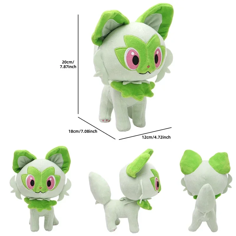 Neues Pokemon Plüschtier Alolan Vulpix Ninetales Sprigatito Mimikyu Cubone Porygon Garchomp Lapras Porygon Gefüllte Peluche Puppe