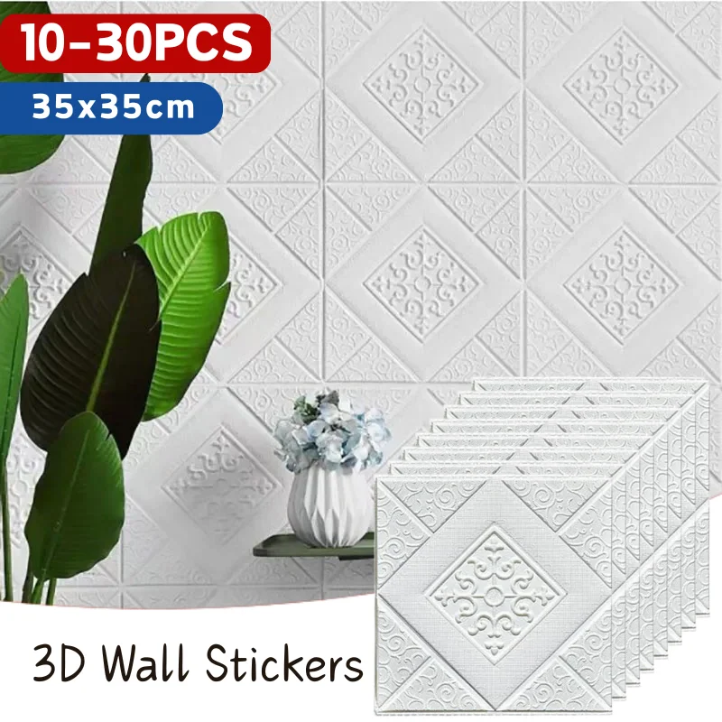 Self Adhesive Peel And Stick 3D Brick Wall Sticker 35x35cm Wallpaper Living Kids Room Household Indoor Wall Art Decor