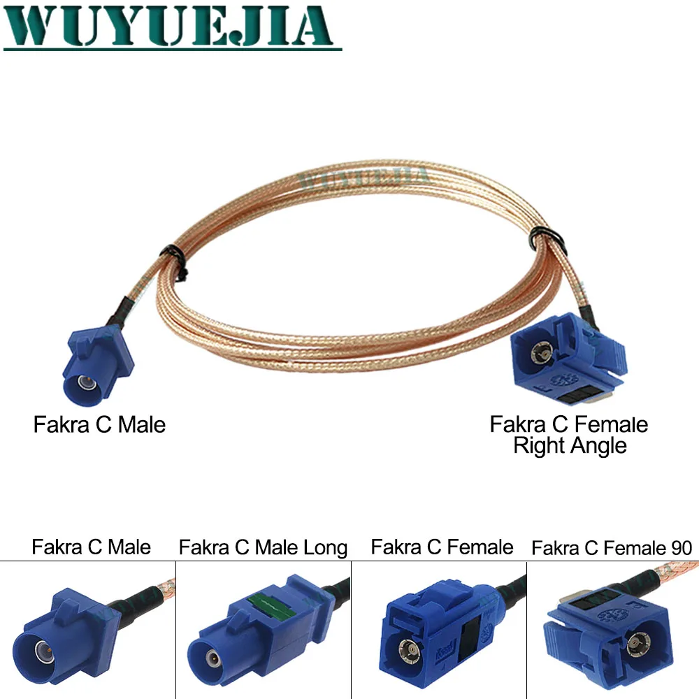 Blue Fakra C Connector Male to Fakra C Female Jack 50-1.5 RG-316 Coaxial Cable WIFI Router Antenna Pigtail Extension Cord Jumper
