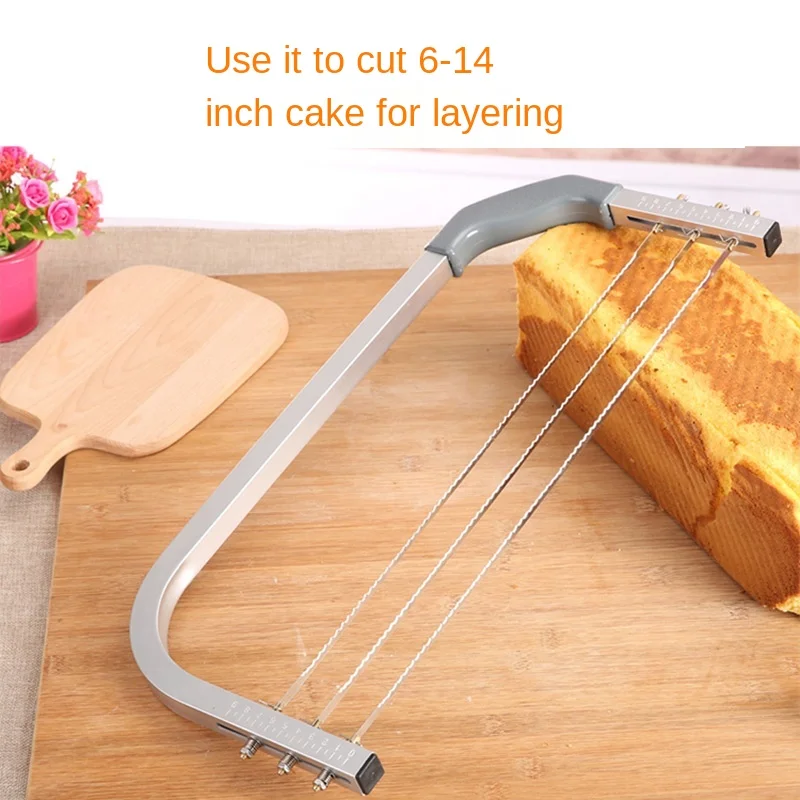 

Separator Birthday Cake Splitter Slicer Layering Machine Sandwich Cutter Baking Tool Saw Knife Aluminum Alloy Plastic Handle