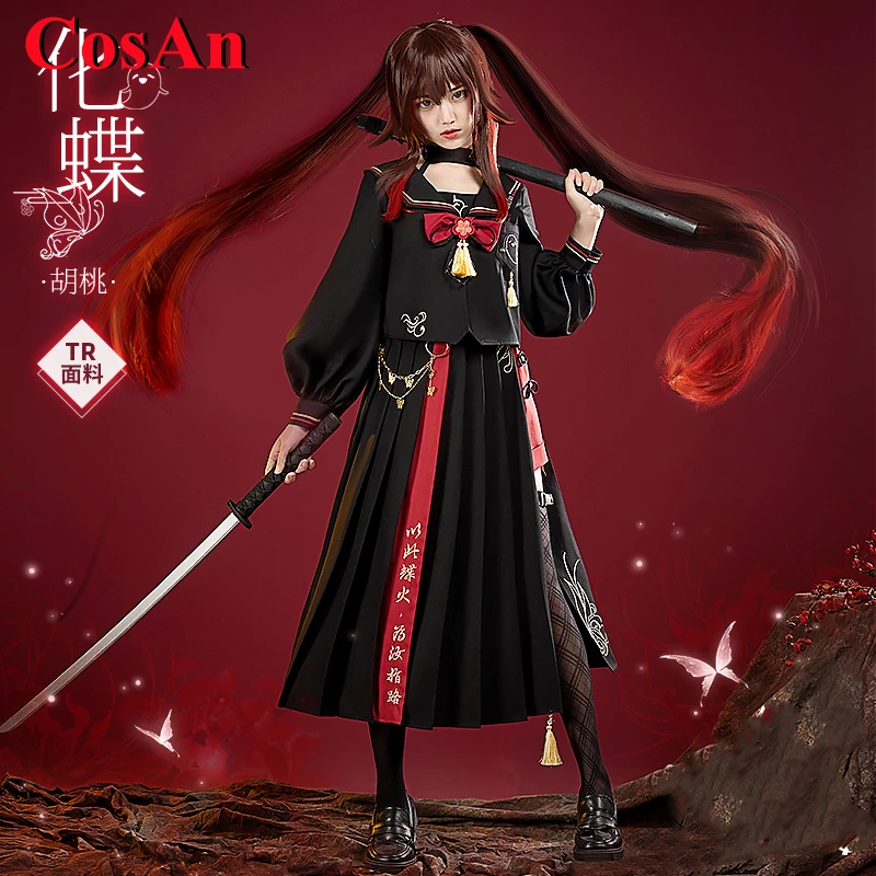 CosAn Game Genshin Impact Hu Tao Cosplay Costume Into Buttefly Sweet Sailor Uniform Daily Wear Party Role Play Clothing