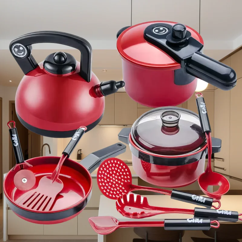 Conjunto de brinquedos de cozinha para crianças menina cozinhar bebê corte frutas cozinhar utensílios de cozinha simulação educação fingir jogar
