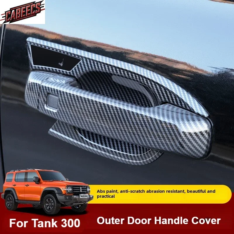 

For Great Wall Tank 300 2022 2023 Car Outer Door Handle Trim Cover Anti-Scratch Exterior Styling Door Bowl Protective Sticker