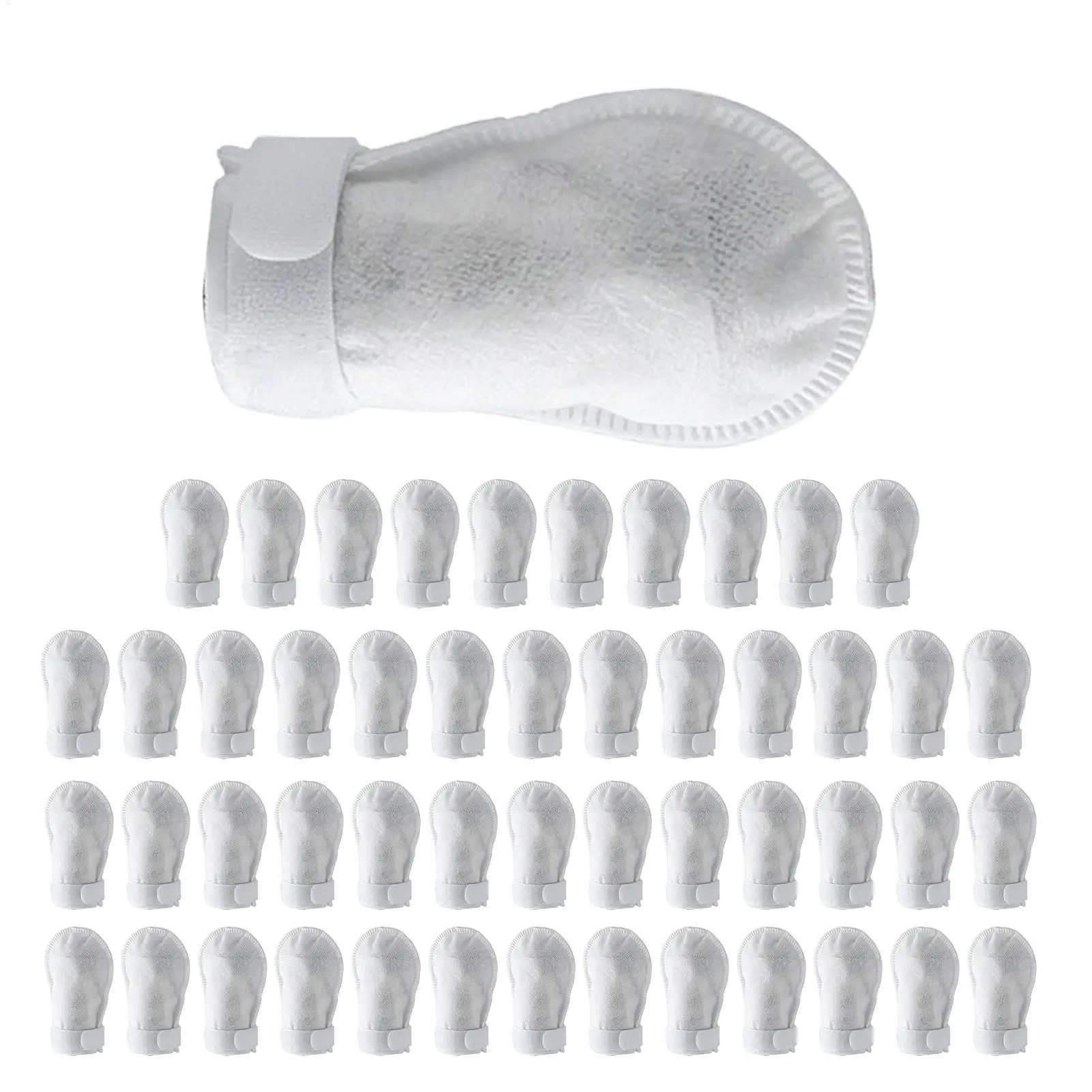 50pcs Faucet Cotton Filter Bag With 10 Straps DIY Faucet Filter Cotton Splash-Proof Portable Pouch For Kitchen Sink