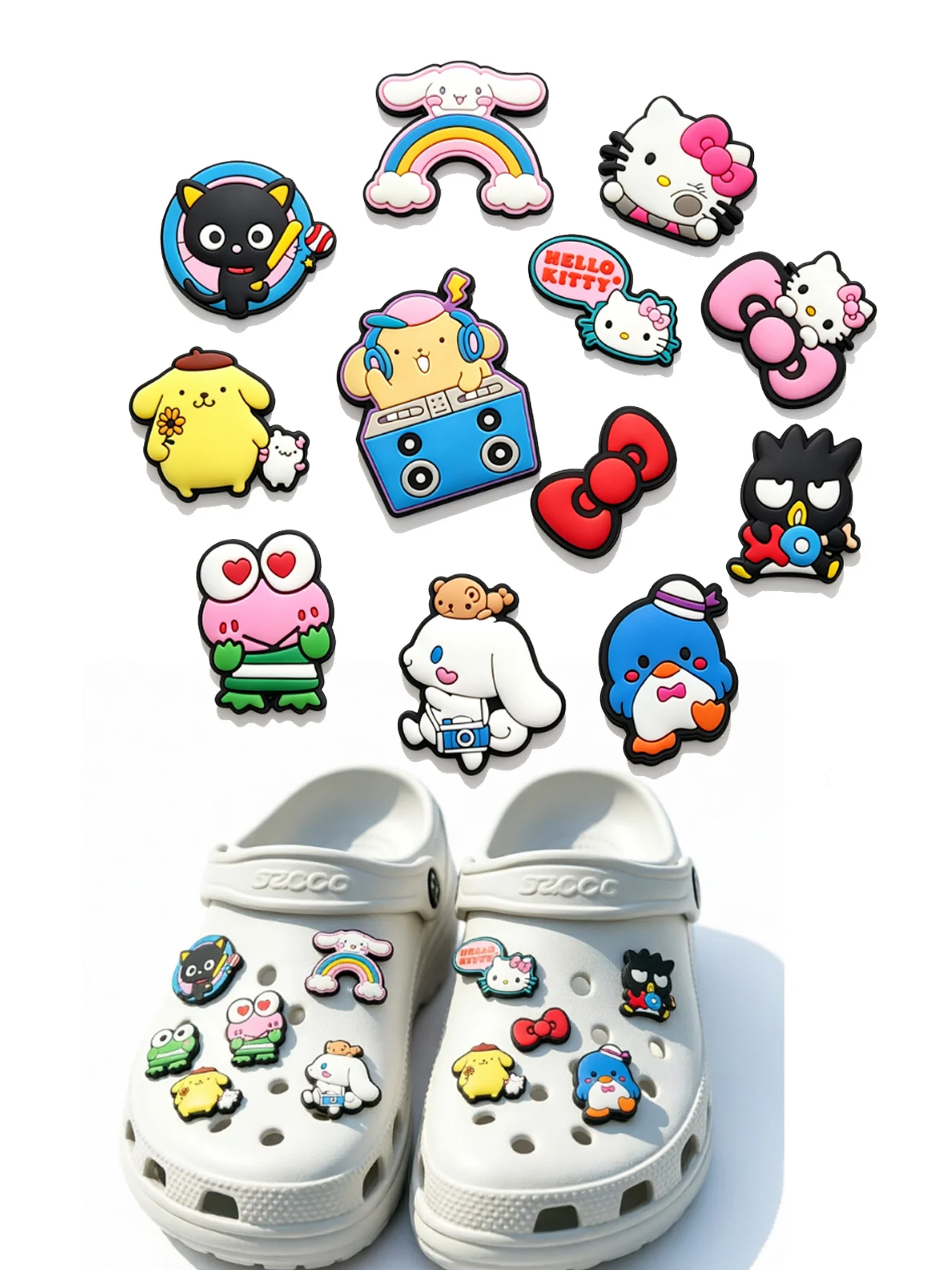 Mesuca cartoon Shoe Charms PVC Kawaii Cinnamoroll Shoe Decorations for Girls Waterproof Shoe Perfect for Gifts and Party Favors
