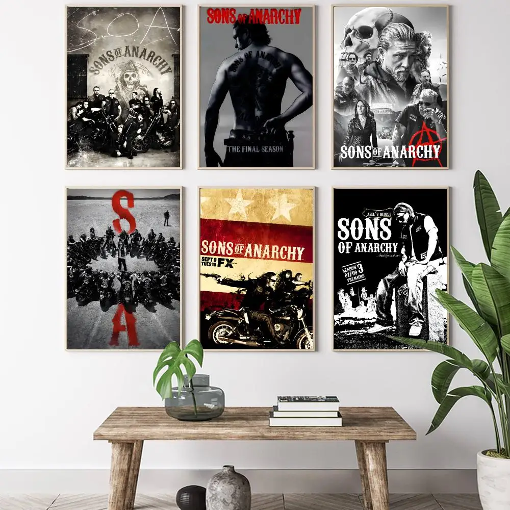 Sons of Anarchy Painting Calligraphy HD Canvas Poster living room bedroom bar aesthetic decoration