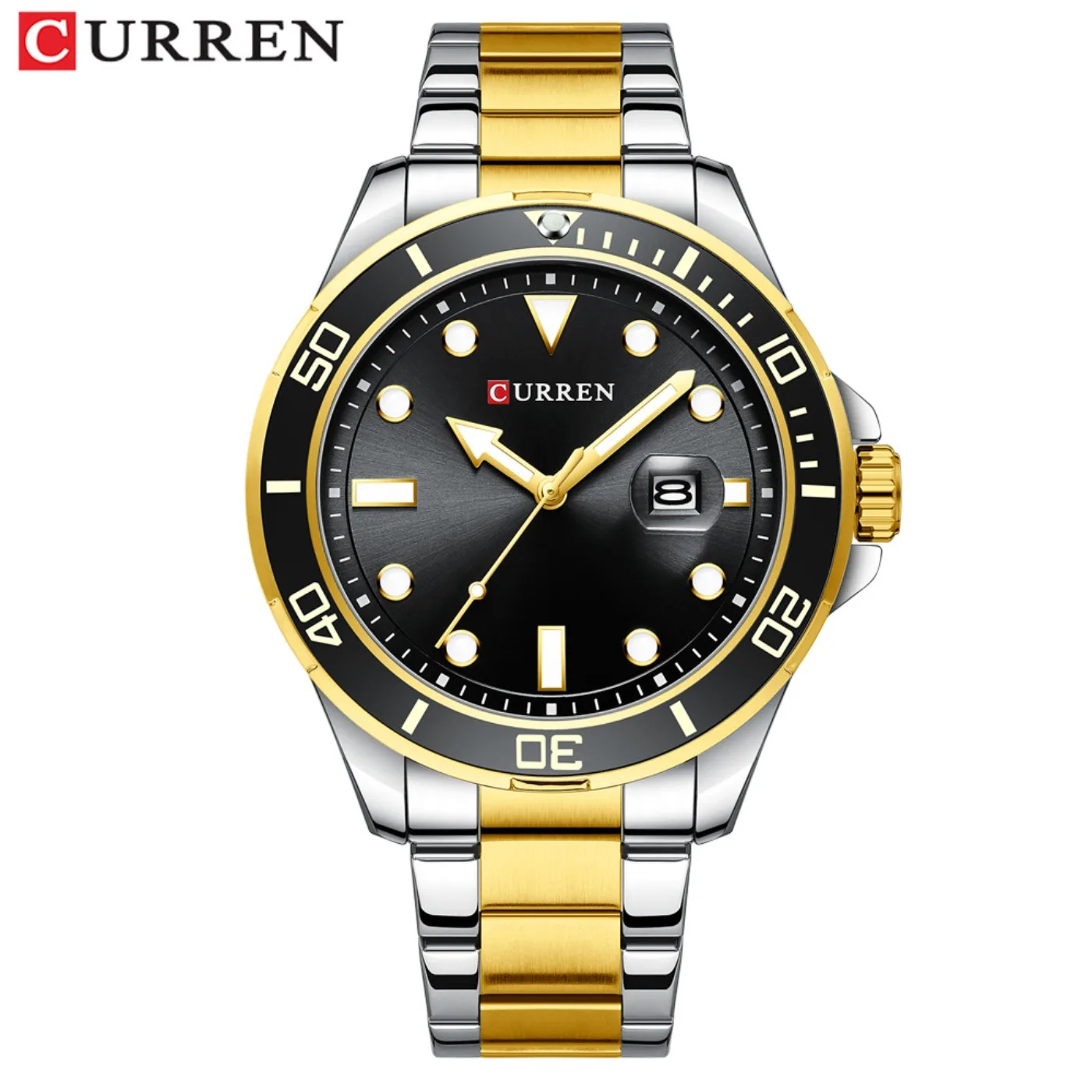 CURREN New Green Water Ghost Series Brand High-end Luxury Watches Automatic Watch Men All Steel Waterproof Quartz Watch Gifts view 3