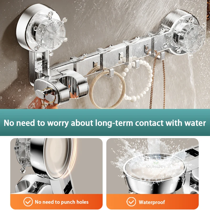 Bathroom Holder Strong Suction Cup Universal 4-point Interface Multifunction Use Wall Hanging Bathroom Kitchen Accessories