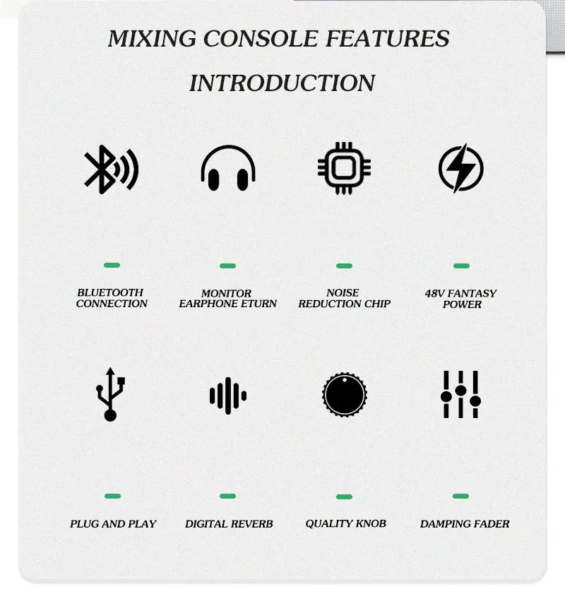 AK8 خلاط احترافي مع مدمج 99DSP 7-Band Equalizer ، BT ، كمبيوتر ، MP3 ، تسجيل داخلي ، خلاط ، 4 ، 6 ، 8 قنوات