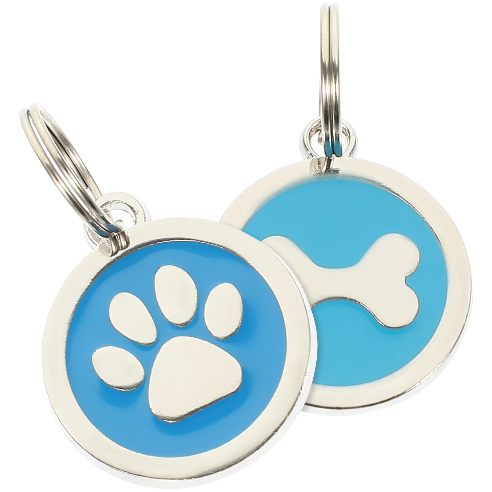 

2Pcs Pet Id Name Tags Round Shape Durable Zinc Alloy Decorative Collar Tags Dog Cat Accessories Anti Lost Dog Name Tag
