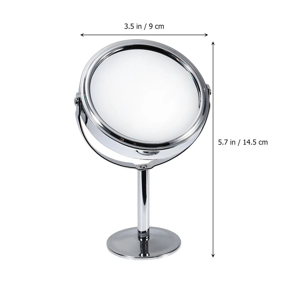 Round Double Sided Makeup Mirror with 1:2 Magnification Rotary Design Clear Surface Desktop Vanity Mirror for Daily Use