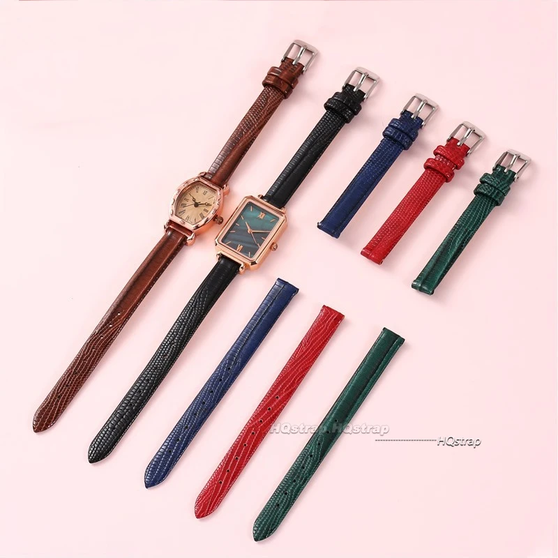 8mm 10mm 12mm 14mm 16mm Soft Leather Watch Bands Slim Leather Bracelet Womens Fashion Watchband Wristwatches Ultra-Thin Strap