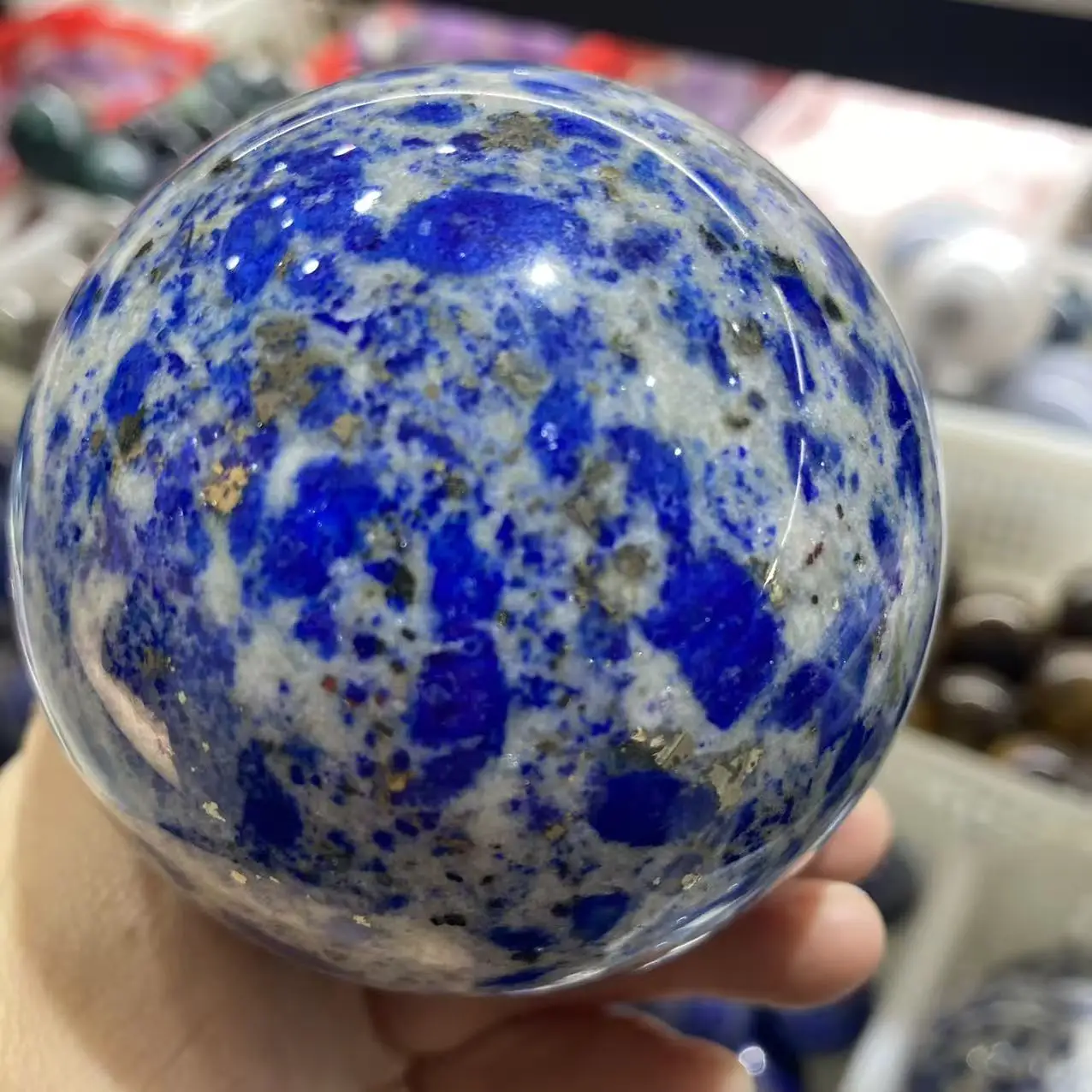 Natural K2 Lapis Lazuli Crystal Sphere, For Spiritual Healing, As a Decoration For Home Aquarium, Demagnetization, As a Gift, Fo