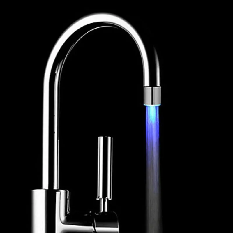 LED Water Faucet Aerator Temperature Changing Light Led Light Water Faucet Water Saving Kitchen Aerator Light Bathroom Accessory 2 piece stainless steel 120x30mm 1 5w led kitchen exhaust light 12v dc range cooker hood light bulb 20w halogen bulb equivalent