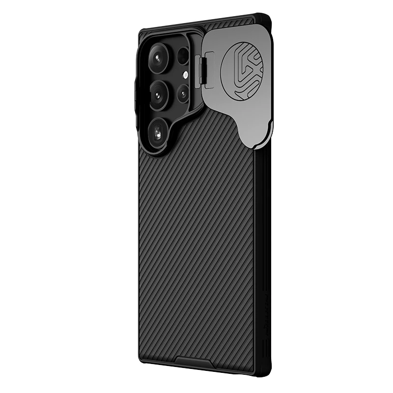 Custodia magnetica Nillkin per Samsung Galaxy S24 Ultra, copriobiettivo ribaltabile con cavalletto, MagSafe, antigoccia, tinta unita, protezione TPU+PC