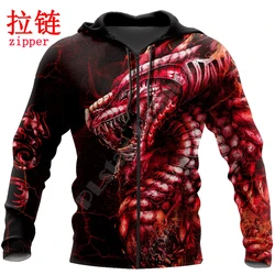 Sudadera con capucha Unisex Lava roja estampado 3D dragones mazmorras