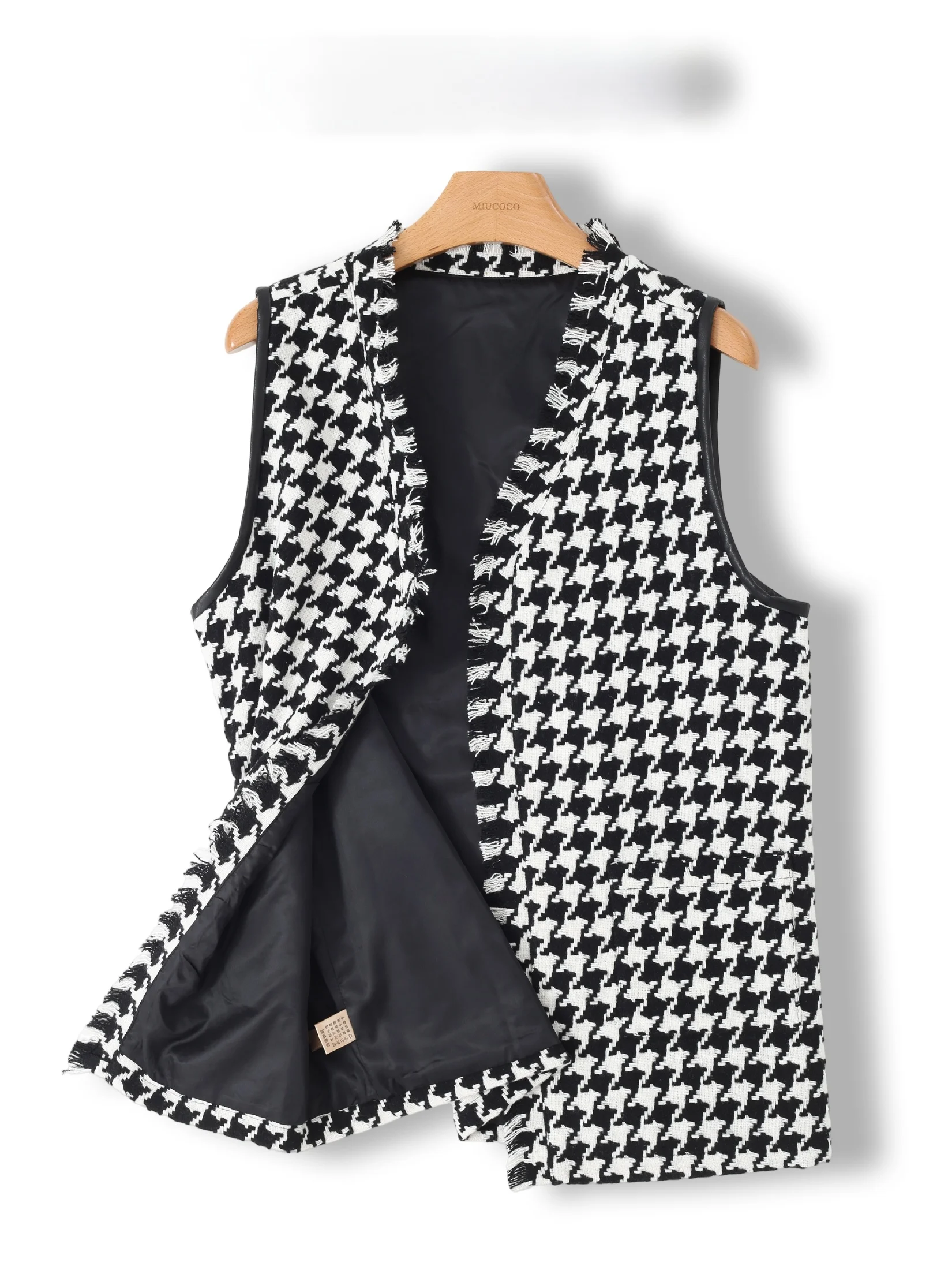 

Trendy Tweed Vest Women's Autumn Winter Woolen Jacket Small Fragrance Style Fashion Commute Style V-Neck Mid-Length Vest