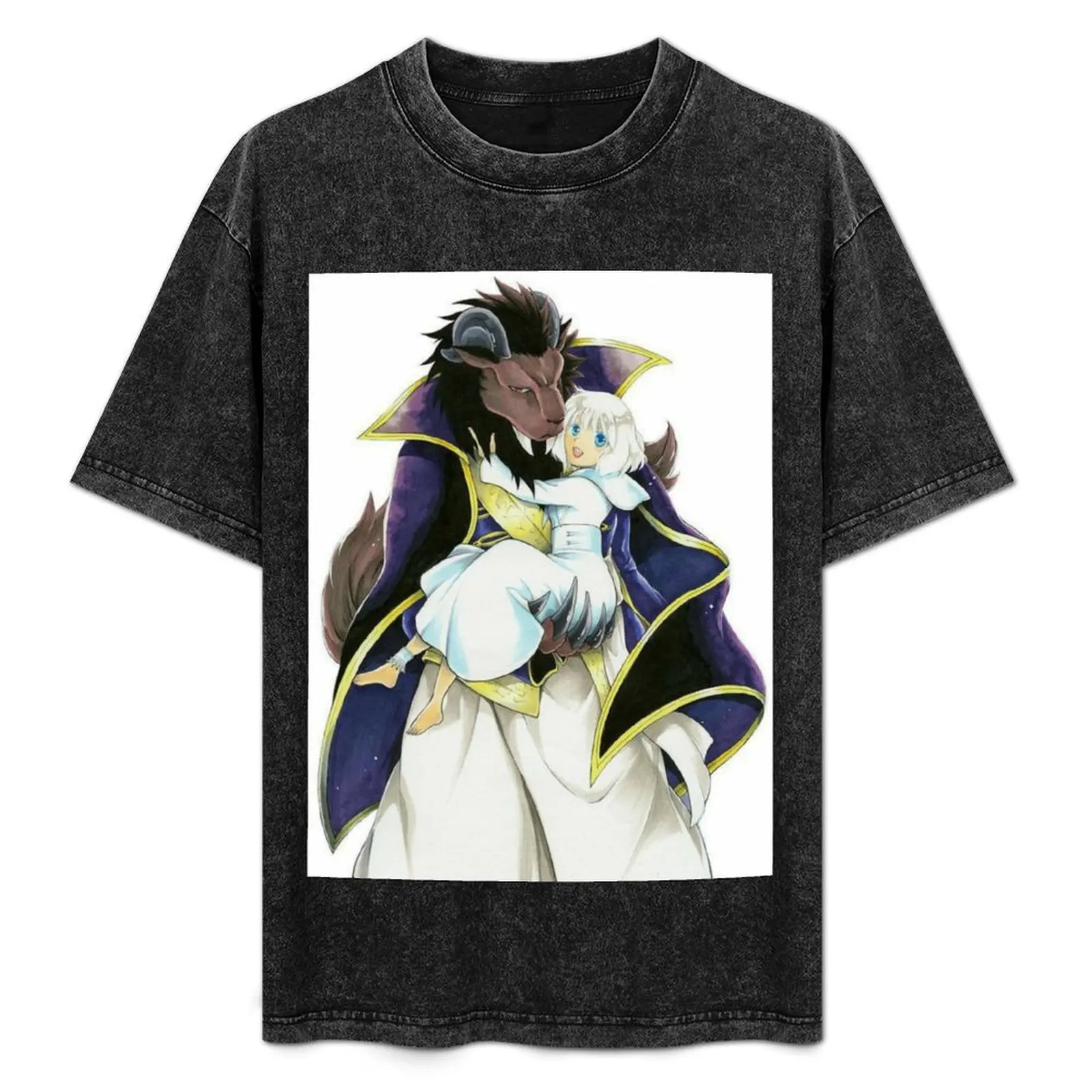 Camiseta de manga corta de talla grande de la princesa sacrificial y el rey de las bestias