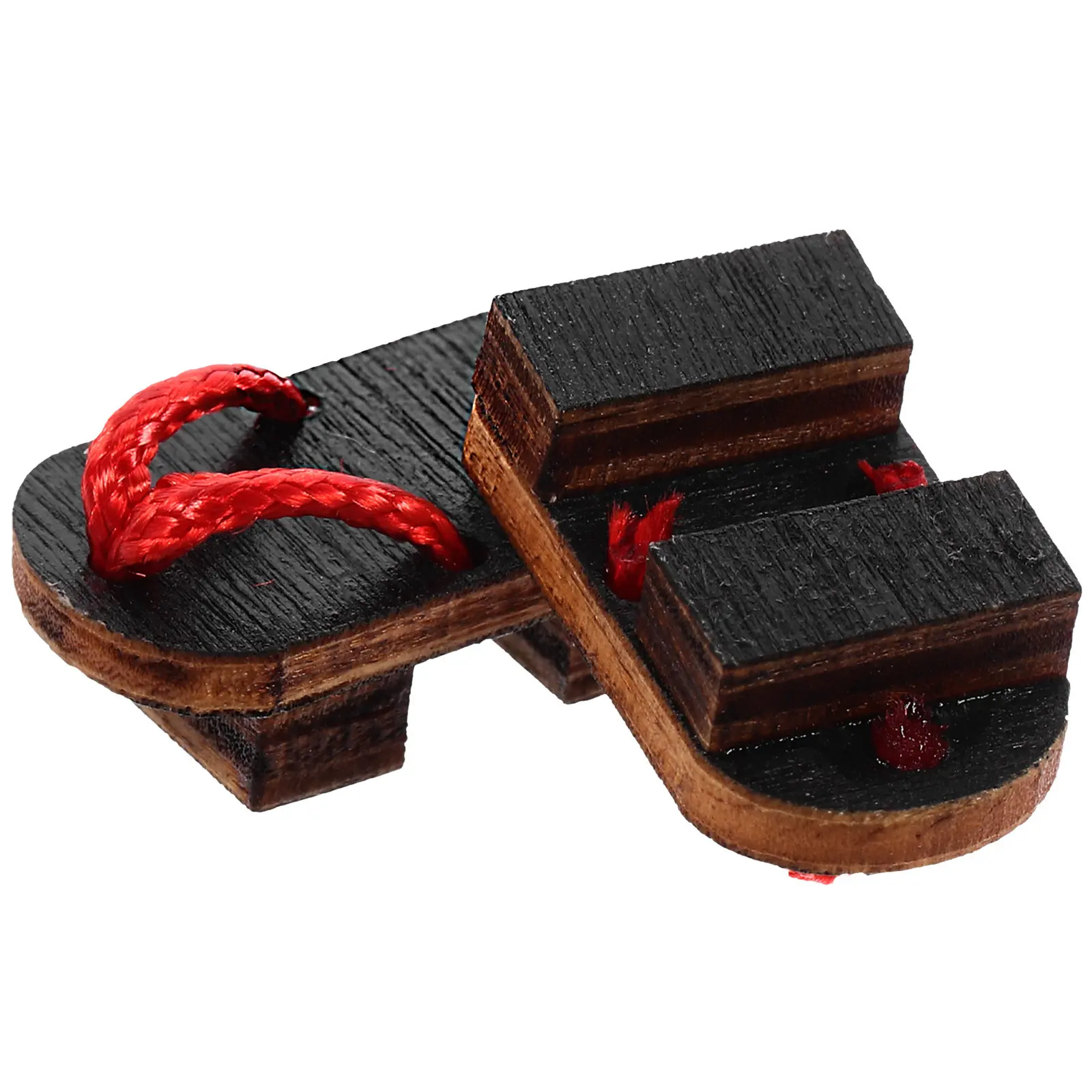 

1Pair Mini Wooden Clogs Miniature Shoe Ornament Decorative Mini House Accessory Photo Prop for Dollhouse Craft Handmade