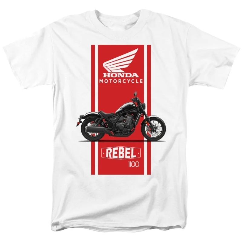 

Мужская и женская футболка Honda, летняя гоночная езда на мотоцикле, внедорожные энтузиасты с короткими рукавами Rebel 111, топ в стиле ретро
