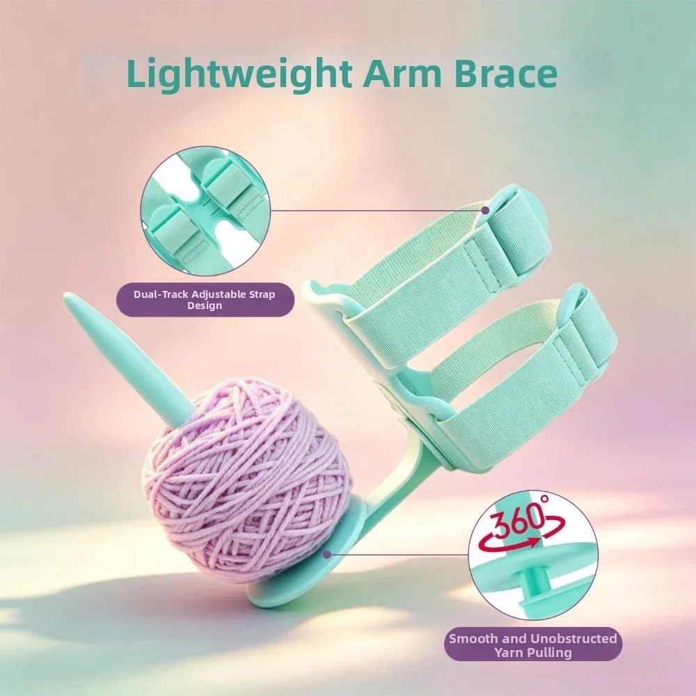 New Plastic Yarn Holder Adjustable Straps Rotating Spindle Arm Yarn Holder Stable Base Lightweight Yarn Dispenser