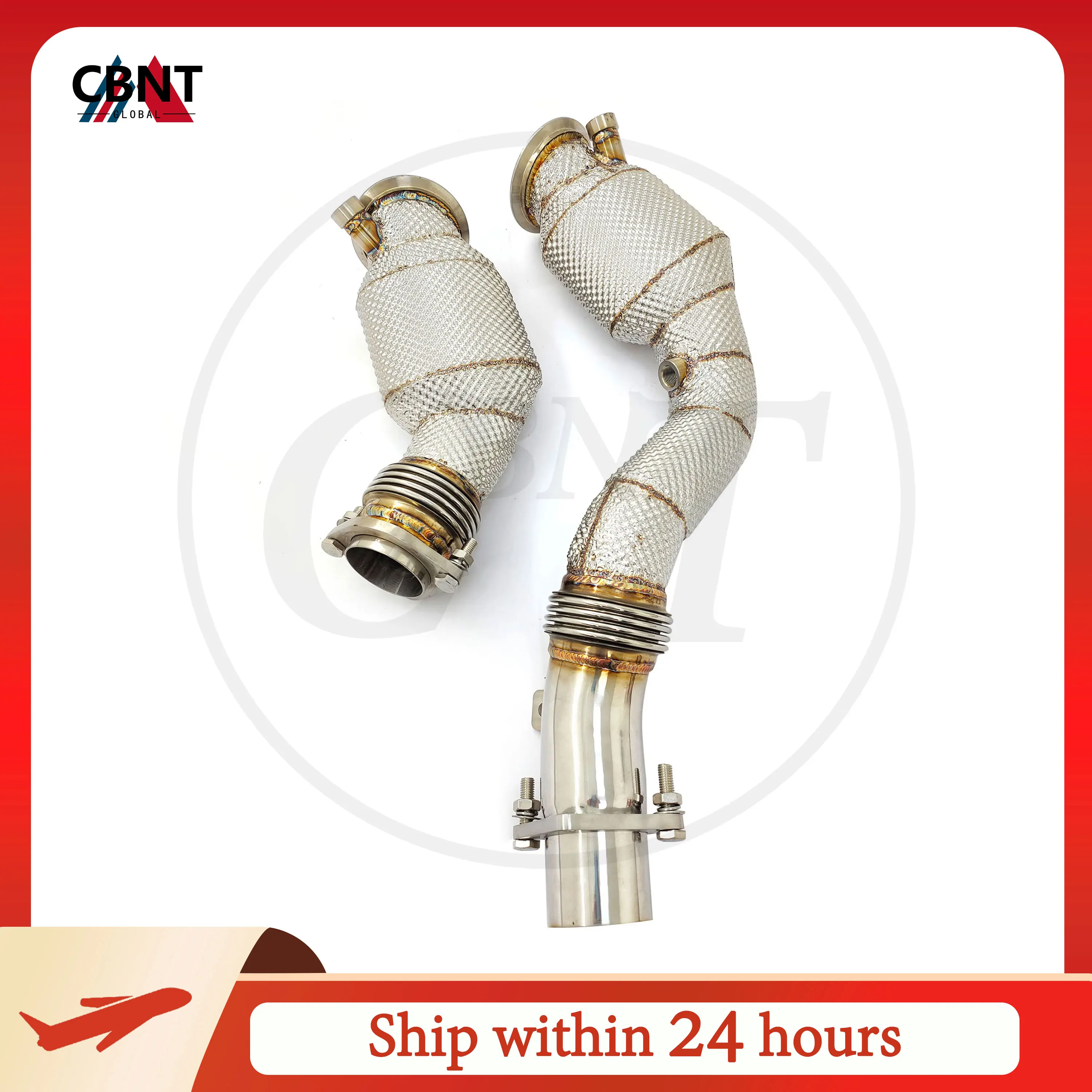 

CBNT for BMW F80 M3 F82 M4 F87 M2C S55 Catted/Catless Downpipe Exhaust Header with Heat Shield High Quality SS304 Exhaust Pipe