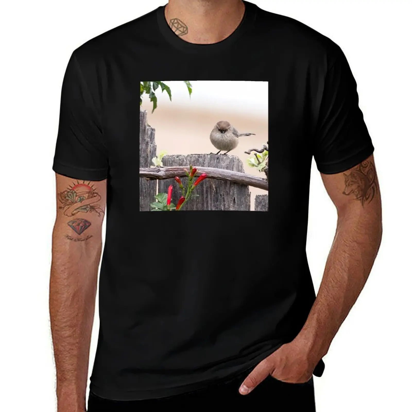 

Cute Little Bushtit T-Shirt cotton graphic tees man t shirt Blouse blue lock mens big and tall t shirts
