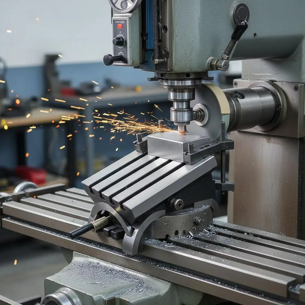 

Наклонная направляющая пластина 7x5 дюймов для металлообработки, шлифовки и механической обработки, регулируемый угол наклона 0-90 градусов, 3 Т-образных паза, ручное управление