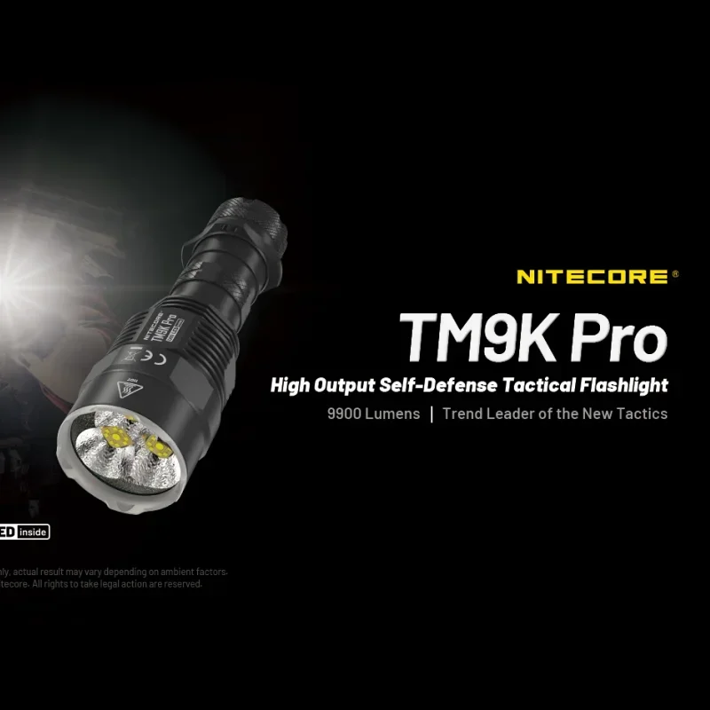 NITECORE TM9K PRO Type-C Rechargeable LED Flashlight 9900Lumens, Spotlight+Floodlight,NiteLab UHi LED