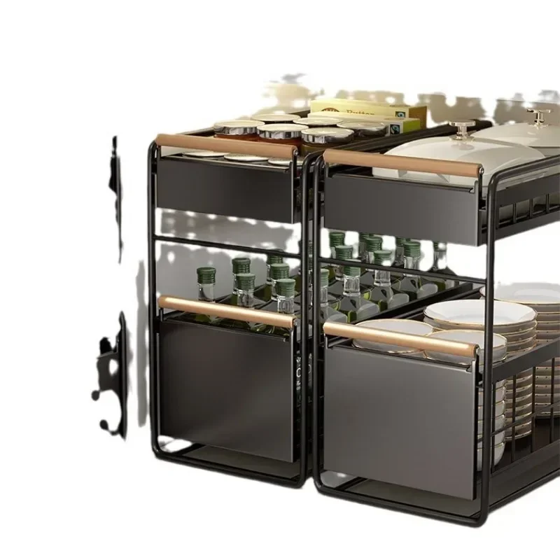 Kitchen Cabinets Pull Basket Under Sink Shelves