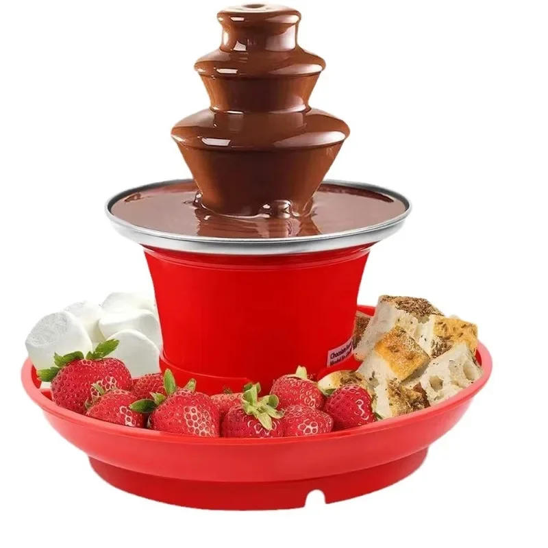 

Three-layer Chocolate fountain machine comes with fruit plate melting tower chocolate waterfall machine automatic hot