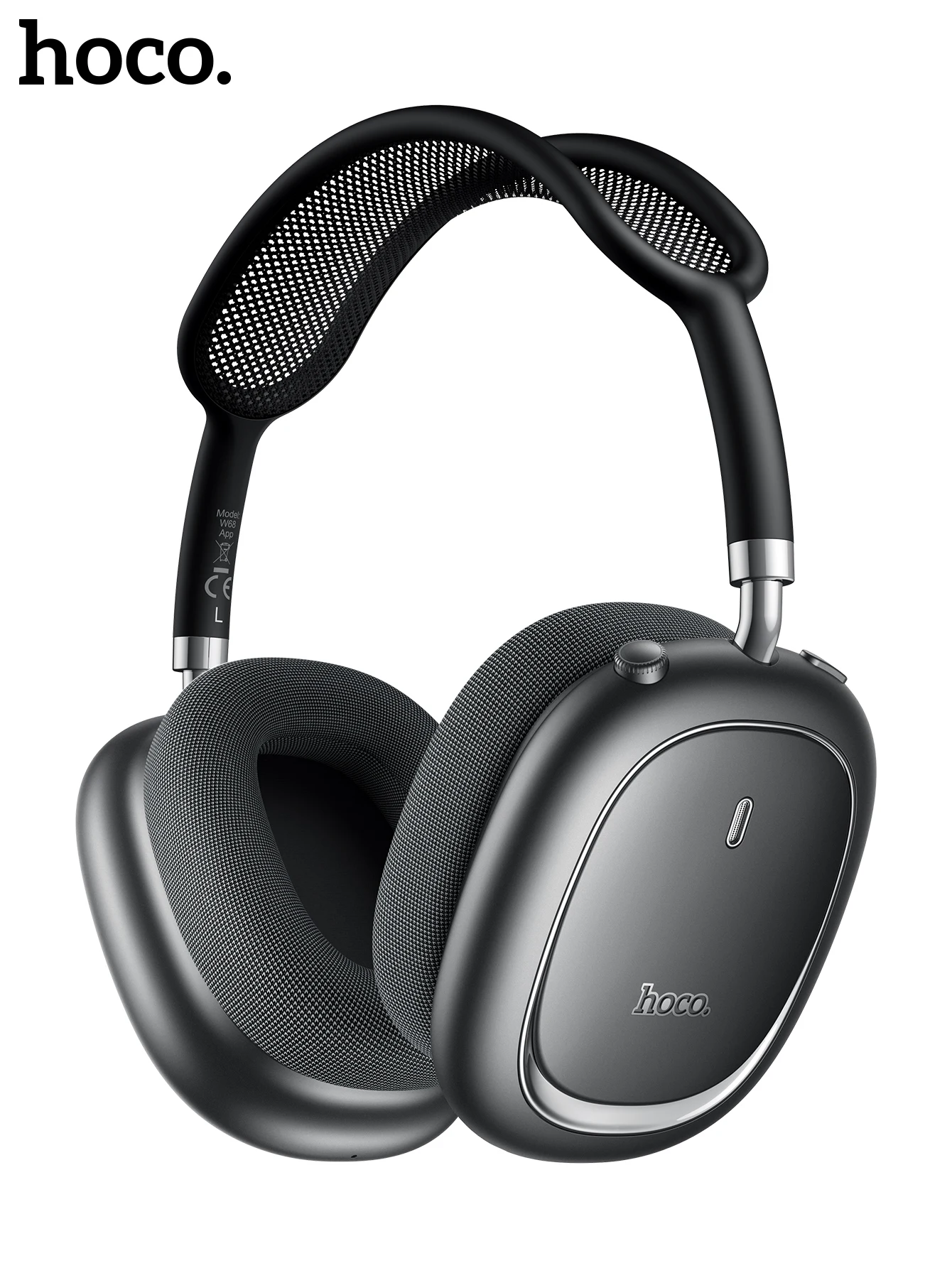 HOCO W68 ANC Geräuschunterdrückende Bluetooth 6.0 Kopfhörer Kabellose Headsets mit App-Steuerungsfunktion und Mikrofon für Telefonanrufe – Detail 11