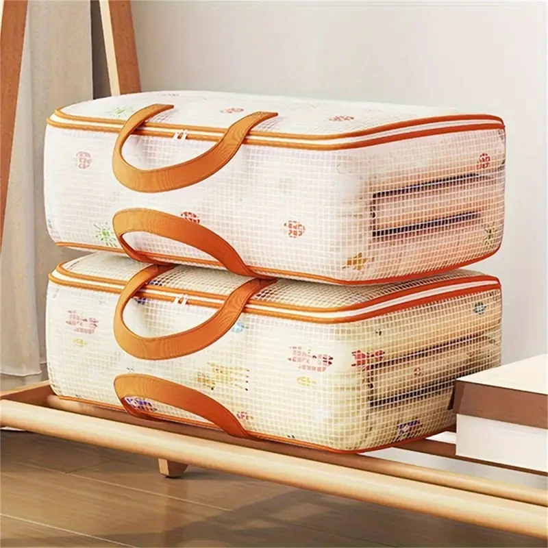 

Quilt Clothes Organizer Clothes Storage Bag PVC Visible Storage Dust Moisture Proof Luggage Packing Bag Student School Supplies