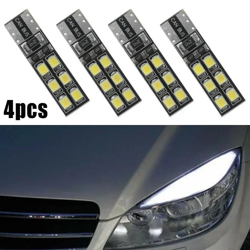 4 * For T10-12-2835 LED Lights Error  Eyebrow Eyelid Light Bulb For LED For Mercedes For Benz W204 C300 C350 Car Lights Parts