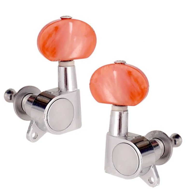 EIN Set Retro Jade Rot Acryl Big Oval Button String Tuning Pegs Mechaniken Mechaniken für Gitarre Zubehör Teile – Detail 1