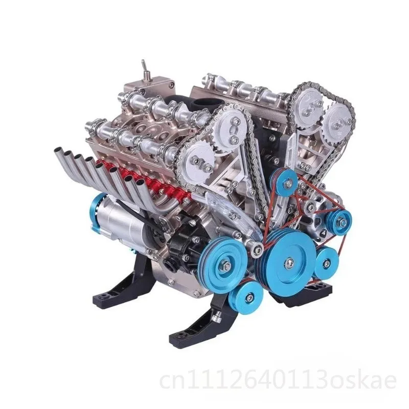 All-Metal Assembled V8 Engine Model Diecast Car Kit Metal Car Model Kits Collectible Toys for Adults
