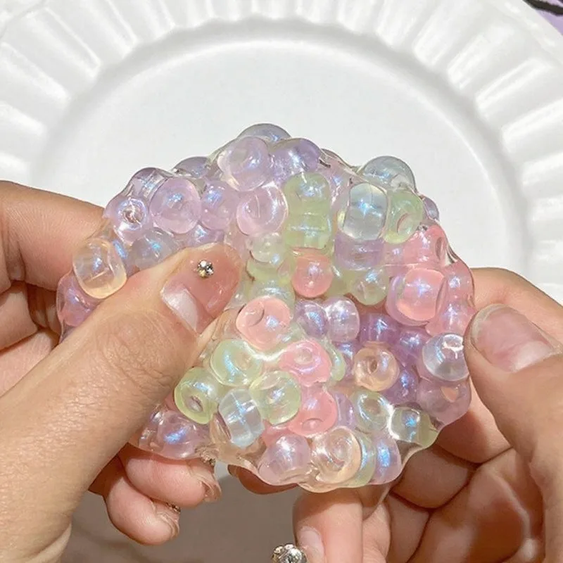 Bola antiestrés con cuentas pop blandas coloridas, juguete sensorial súper suave para adultos y niños, regalos para aliviar la ansiedad