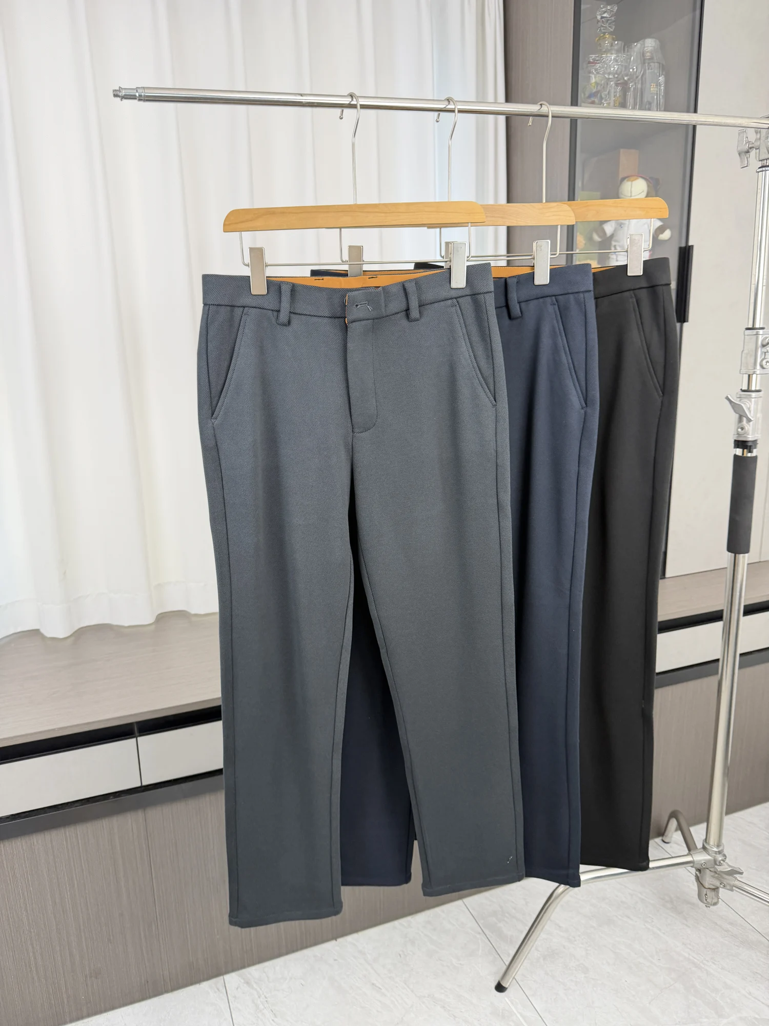 Fashionable Thick Men's Casual Pants Pineapple Pattern Texture Soft Anti-Wrinkle Autumn Winter Commute Versatile Drapey Style