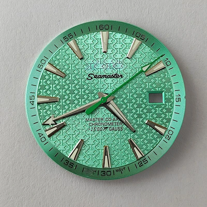 Modified watch accessory 33.5MM literal dial green glow-in-the-dark strip nail scale suitable for NH35/364R/7S movement