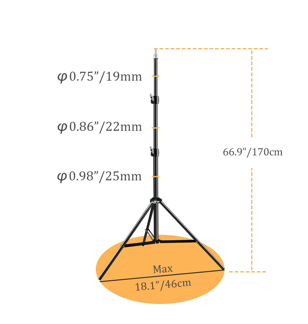 200CM 170CM 55CM Tripod for Phone Mobile Selfie Stick Light Stand 1/4 Screw Head For Photo Studio Flashes Photographic Softbox