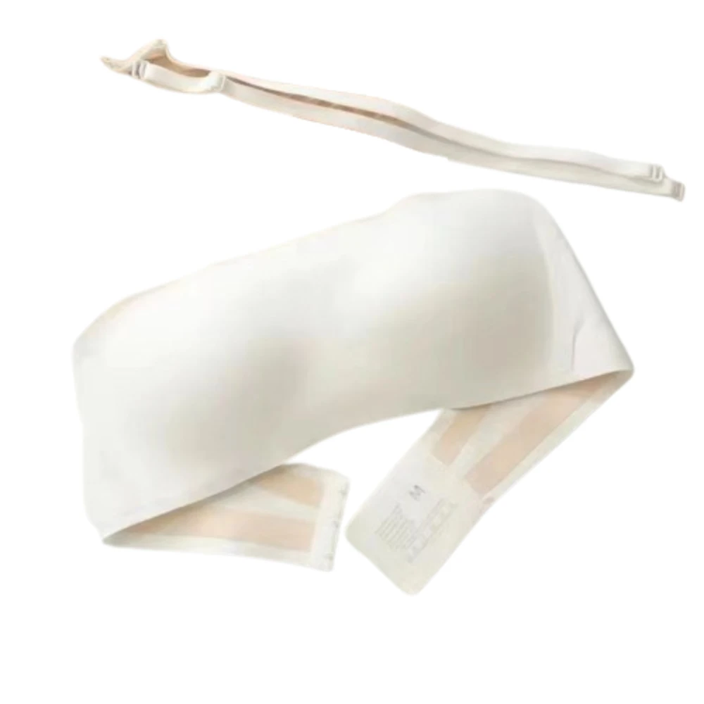 

Jelly Bra Strapless Wrapped Bra Non-slip Non-steel Ring Push Up Bralette Gathered Invisible Women Underwear Off-the-Shoulder