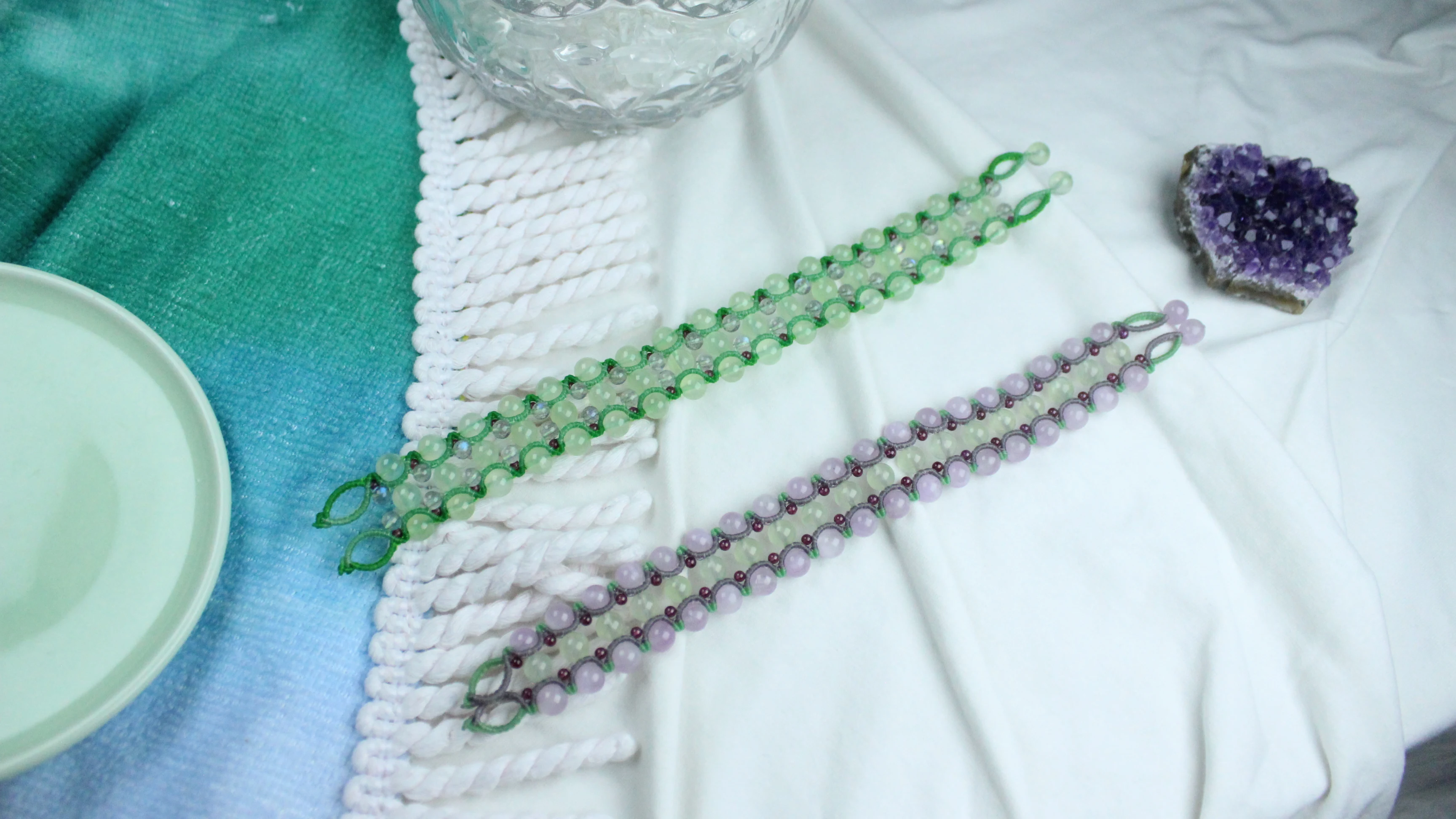 

Wax Thread Hand Woven Beaded Bracelet