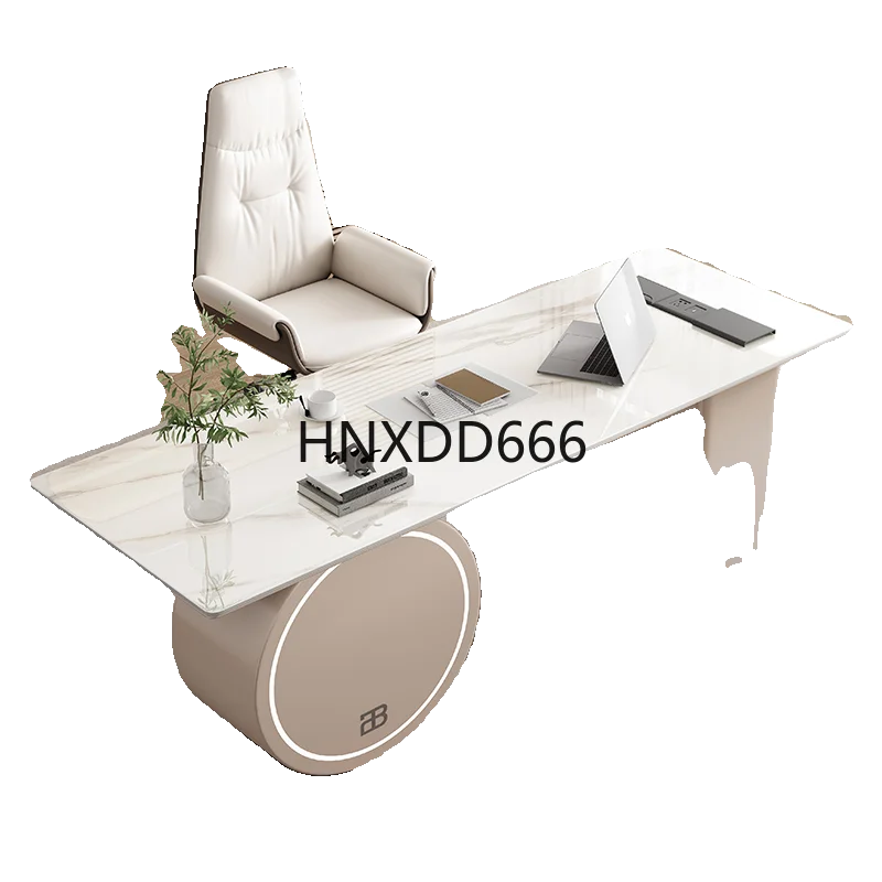 

Light luxury rock slab desk Modern simple computer desk