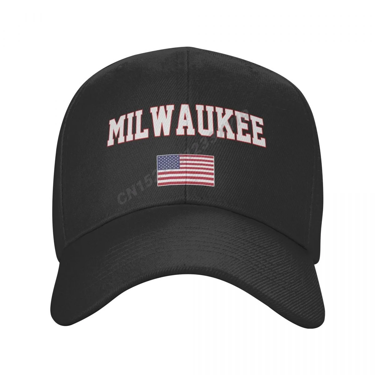 Baseball Cap Milwaukee America Flag USA United States City Wild Sun Shade Peaked Adjustable Outdoor Caps