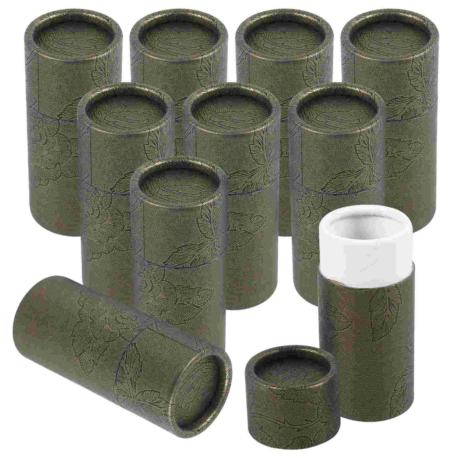 10 Pcs Kraft Paper Tube Gift Box Cardboard Boxes Packaging Tea Craft Tubes with Lid