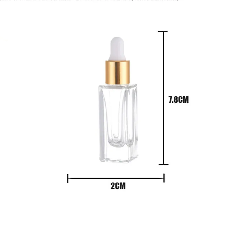 100pcs Mini 5ml Dropper Bottles Glass Empty Essential Oil Aromatherapy Bottles Silver Gold Cap Pipettes Bottles