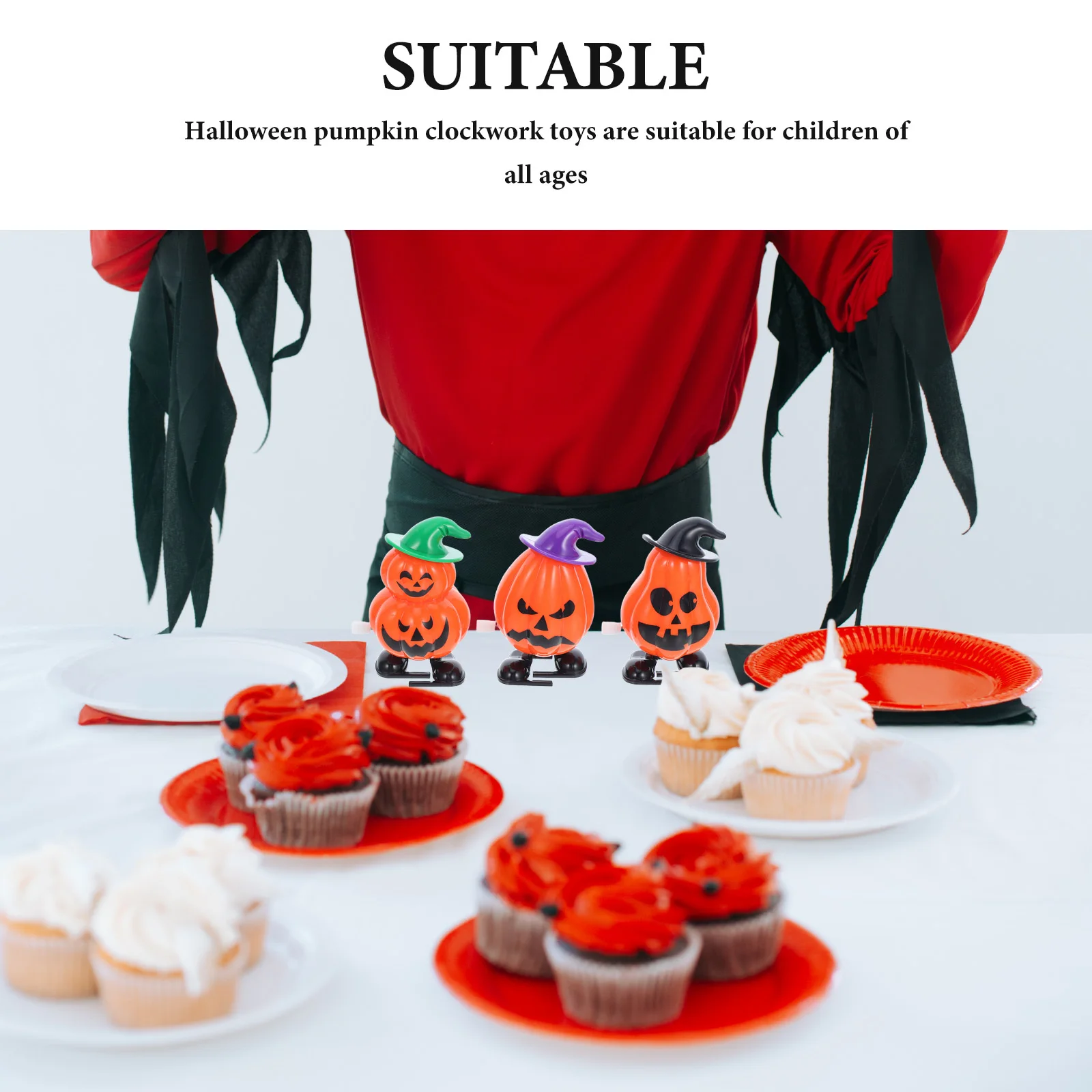 6個入り ハロウィン パンプキン 巻き上げ式 ミニ時計仕掛け 歩く小さなパンプキン パーティーの記念品 ハロウィンのお菓子 教室のご褒美