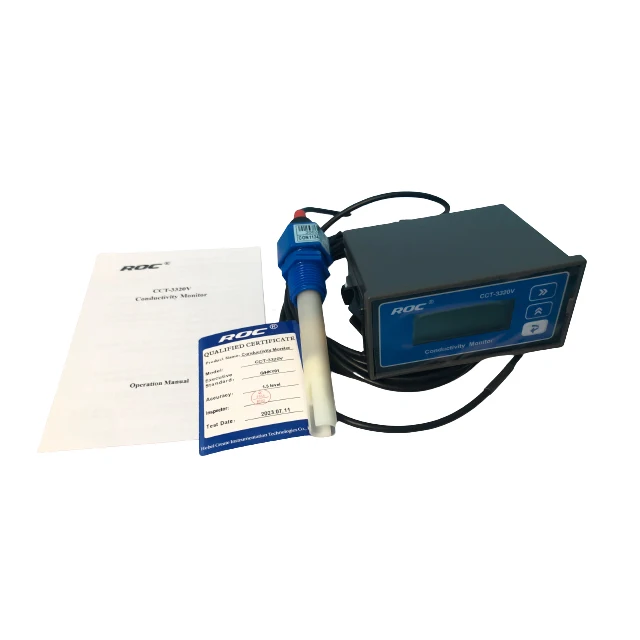 Industrial Online Conductivity Meter TDS Controller CCT-3320V With Plastic Probe for RO Water Plant System